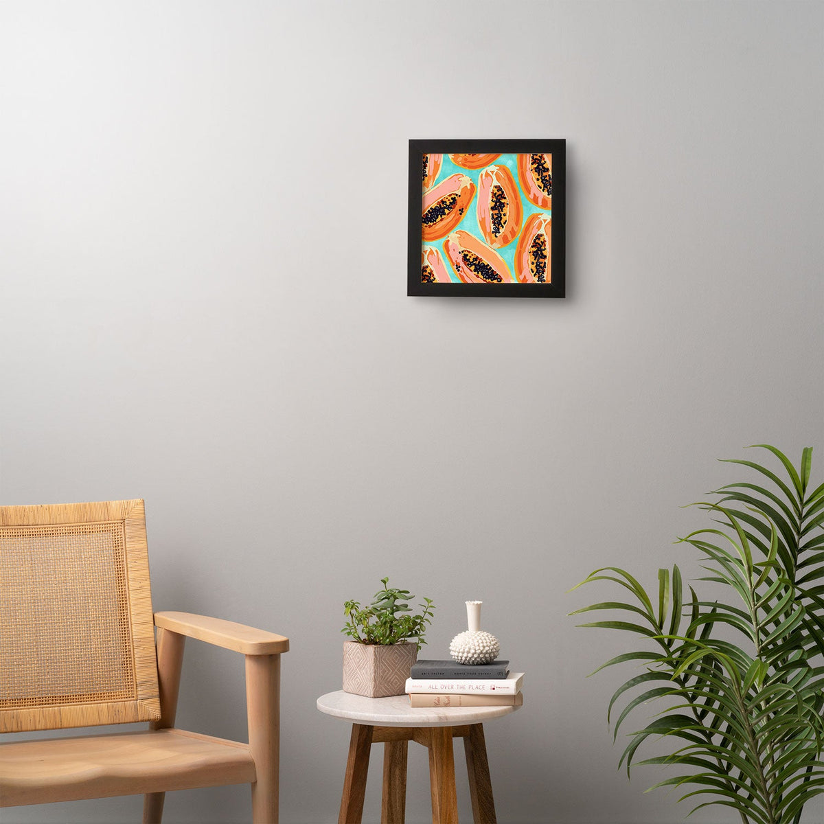 83 Oranges Big Papaya Watercolor Painting Framed Wall Art