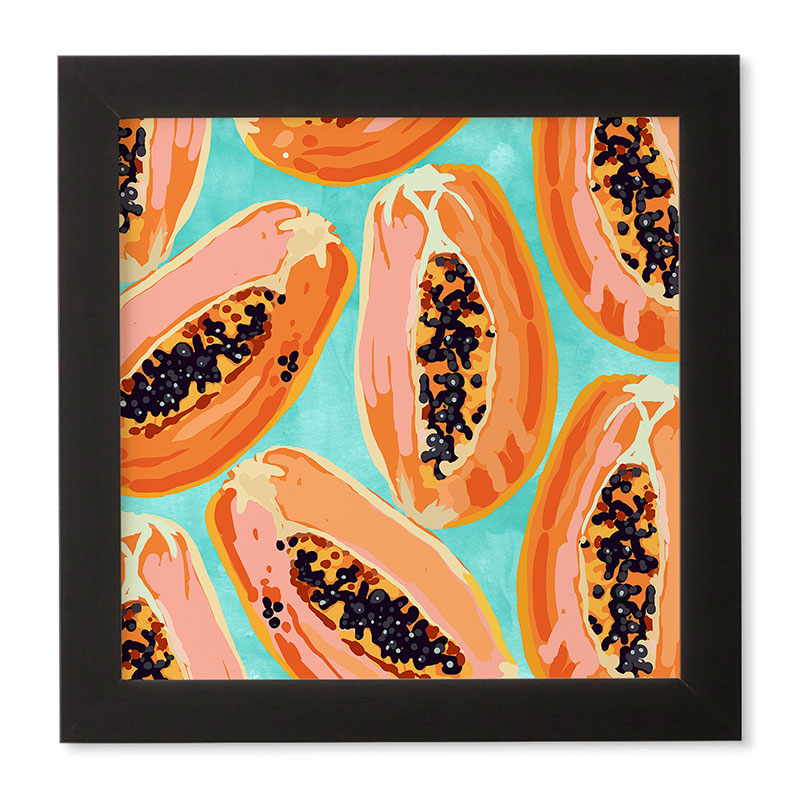 83 Oranges Big Papaya Watercolor Painting Framed Wall Art