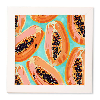 83 Oranges Big Papaya Watercolor Painting Framed Wall Art