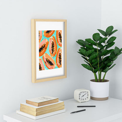 83 Oranges Big Papaya Watercolor Painting Recessed Framing Rectangle
