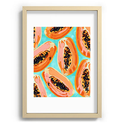 83 Oranges Big Papaya Watercolor Painting Recessed Framing Rectangle