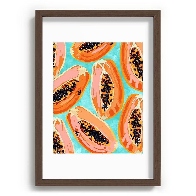 83 Oranges Big Papaya Watercolor Painting Recessed Framing Rectangle