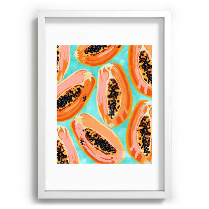 83 Oranges Big Papaya Watercolor Painting Recessed Framing Rectangle