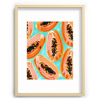 83 Oranges Big Papaya Watercolor Painting Recessed Framing Rectangle