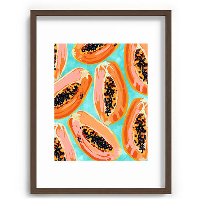 83 Oranges Big Papaya Watercolor Painting Recessed Framing Rectangle