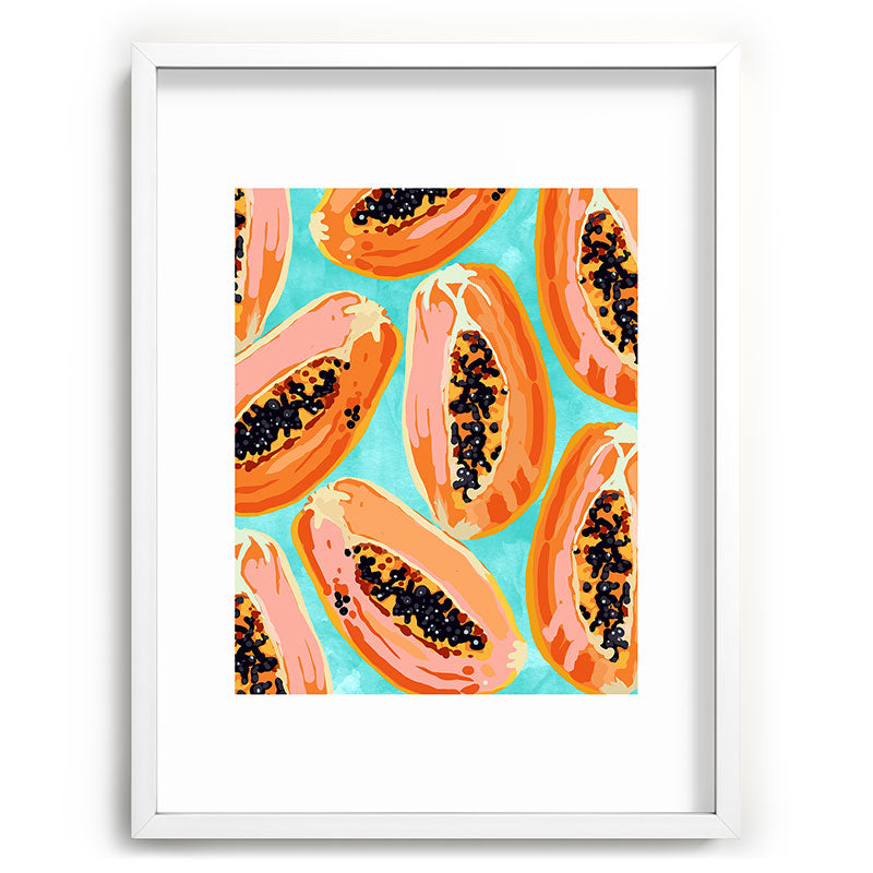 83 Oranges Big Papaya Watercolor Painting Recessed Framing Rectangle