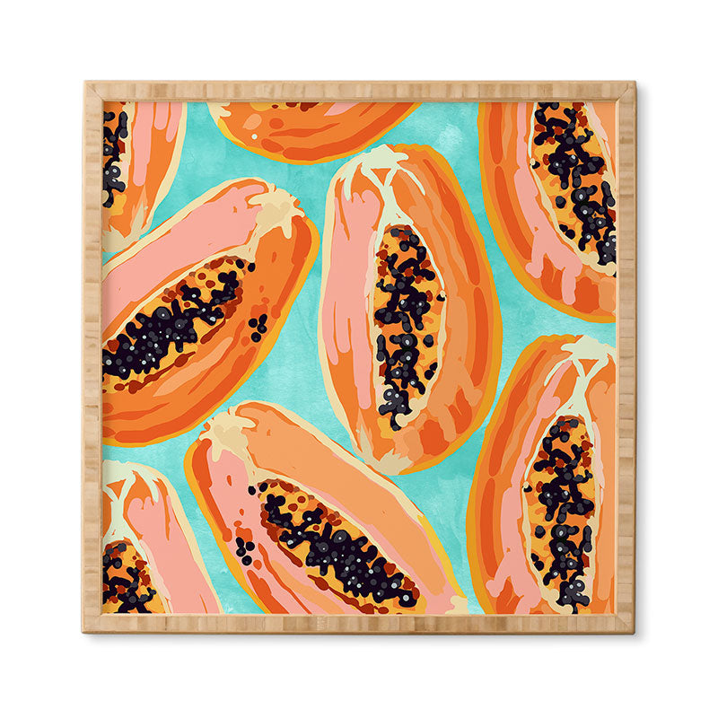 83 Oranges Big Papaya Watercolor Painting Framed Wall Art