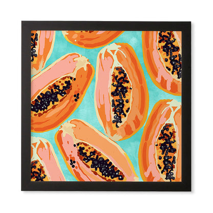 83 Oranges Big Papaya Watercolor Painting Framed Wall Art