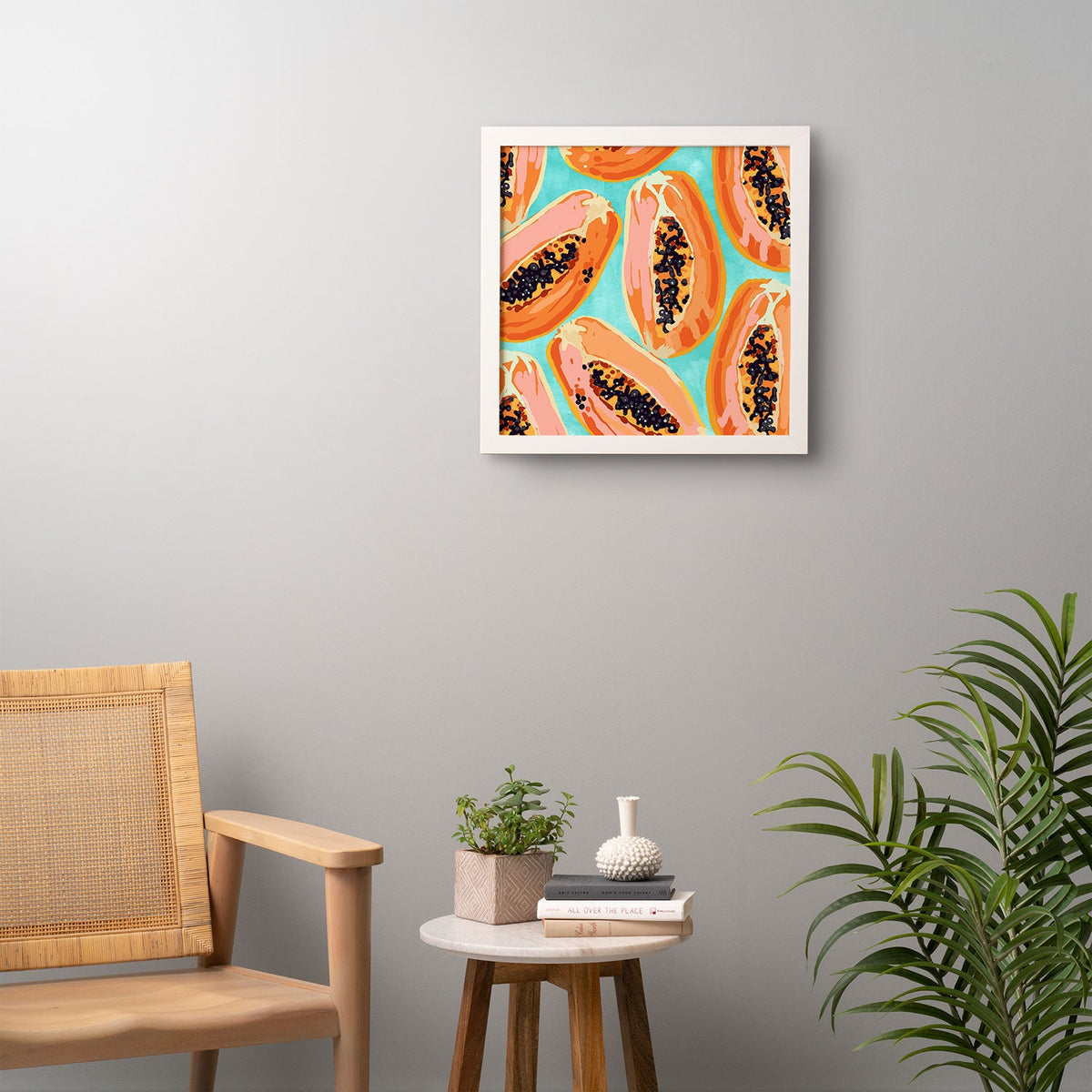 83 Oranges Big Papaya Watercolor Painting Framed Wall Art