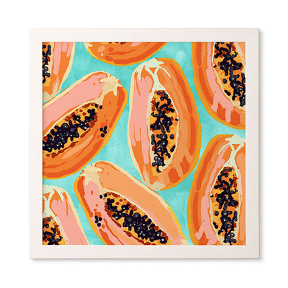 83 Oranges Big Papaya Watercolor Painting Framed Wall Art