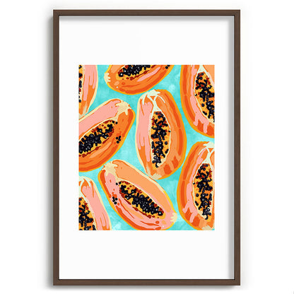 83 Oranges Big Papaya Watercolor Painting Recessed Framing Rectangle
