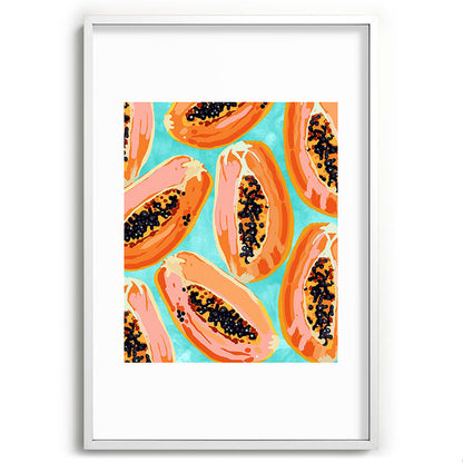 83 Oranges Big Papaya Watercolor Painting Recessed Framing Rectangle