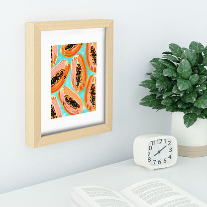 83 Oranges Big Papaya Watercolor Painting Recessed Framing Rectangle