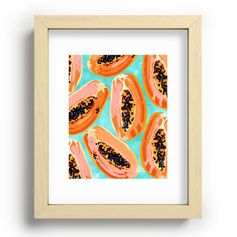 83 Oranges Big Papaya Watercolor Painting Recessed Framing Rectangle
