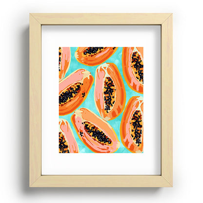 83 Oranges Big Papaya Watercolor Painting Recessed Framing Rectangle