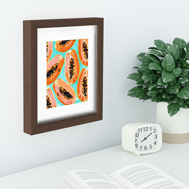 83 Oranges Big Papaya Watercolor Painting Recessed Framing Rectangle