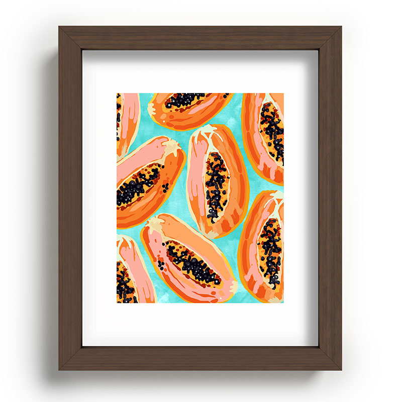 83 Oranges Big Papaya Watercolor Painting Recessed Framing Rectangle