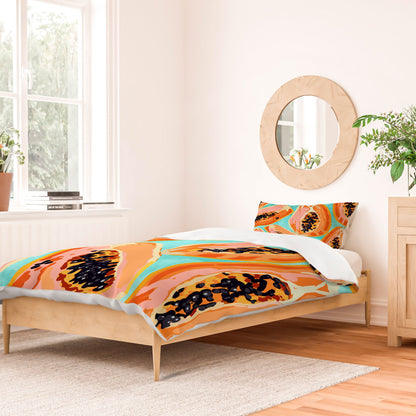 83 Oranges Big Papaya Watercolor Painting Duvet Cover
