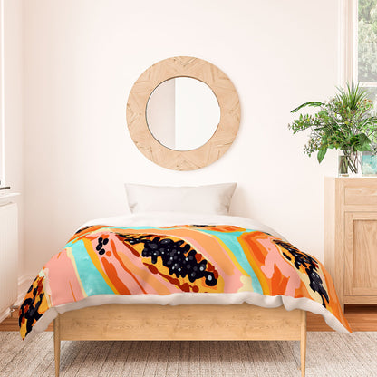83 Oranges Big Papaya Watercolor Painting Duvet Cover
