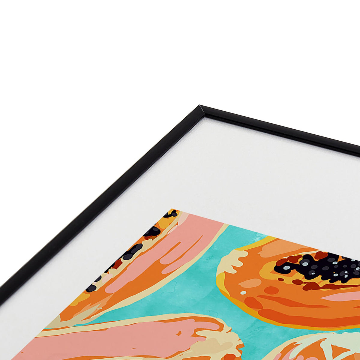 83 Oranges Big Papaya Watercolor Painting Metal Framed Art Print