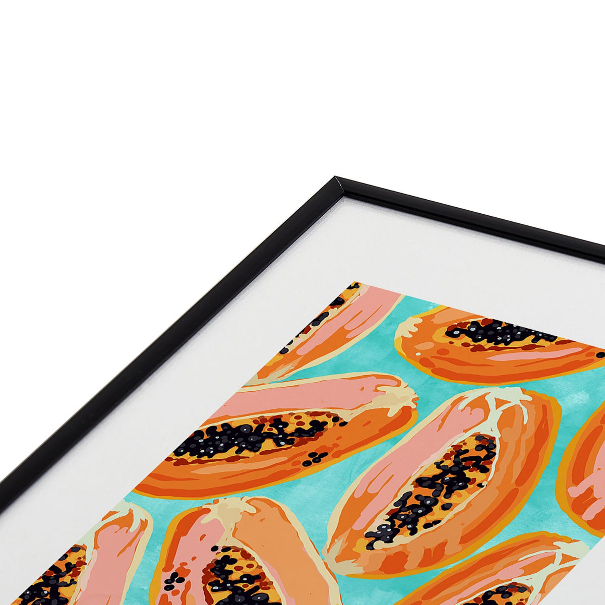 83 Oranges Big Papaya Watercolor Painting Metal Framed Art Print