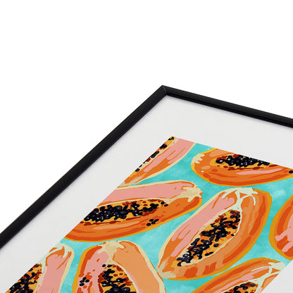 83 Oranges Big Papaya Watercolor Painting Metal Framed Art Print
