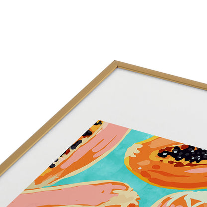 83 Oranges Big Papaya Watercolor Painting Metal Framed Art Print