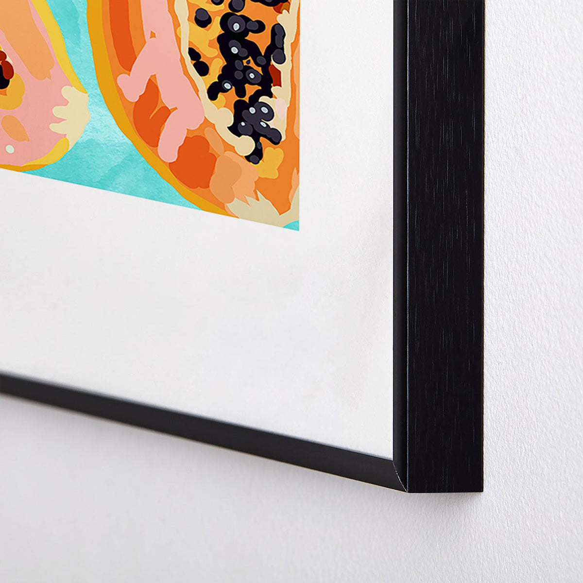 83 Oranges Big Papaya Watercolor Painting Metal Framed Art Print