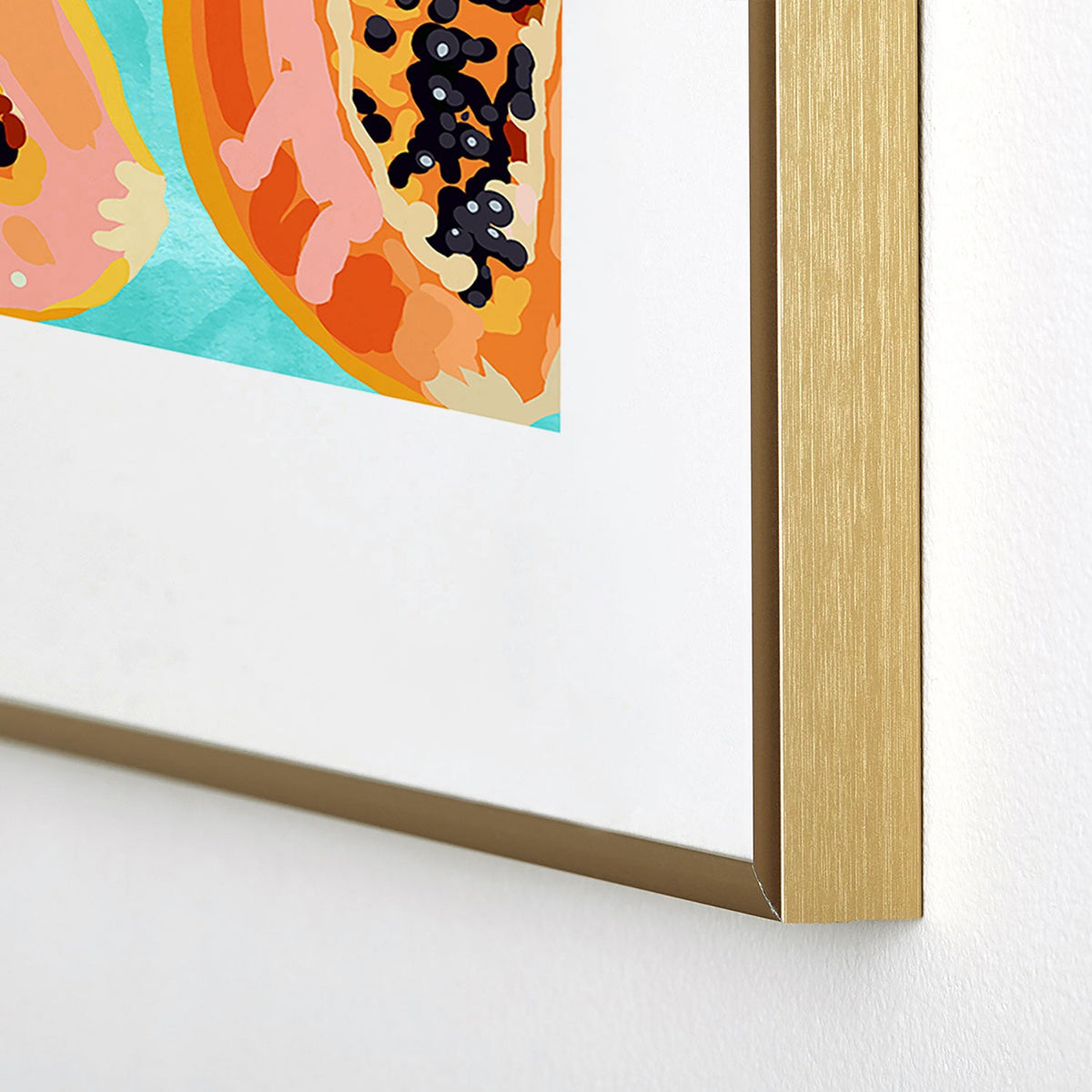 83 Oranges Big Papaya Watercolor Painting Metal Framed Art Print