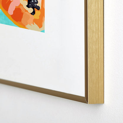 83 Oranges Big Papaya Watercolor Painting Metal Framed Art Print