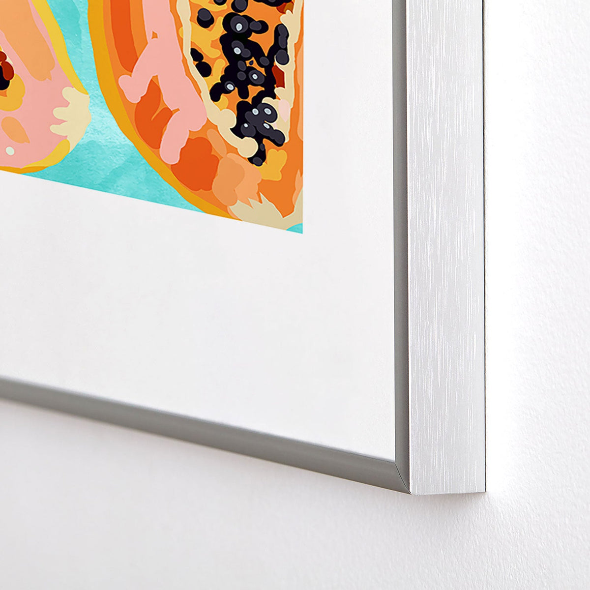 83 Oranges Big Papaya Watercolor Painting Metal Framed Art Print