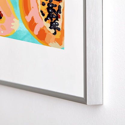 83 Oranges Big Papaya Watercolor Painting Metal Framed Art Print