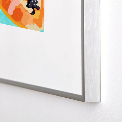 83 Oranges Big Papaya Watercolor Painting Metal Framed Art Print
