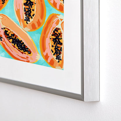 83 Oranges Big Papaya Watercolor Painting Metal Framed Art Print
