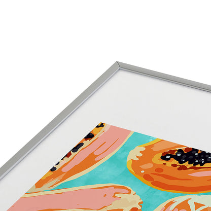 83 Oranges Big Papaya Watercolor Painting Metal Framed Art Print