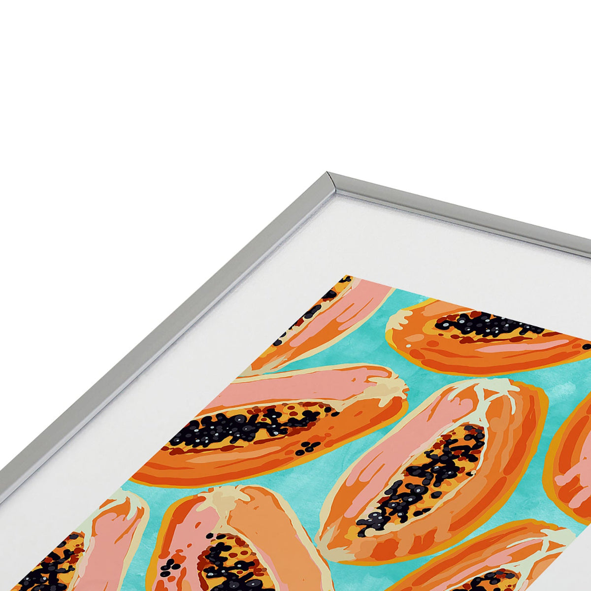 83 Oranges Big Papaya Watercolor Painting Metal Framed Art Print