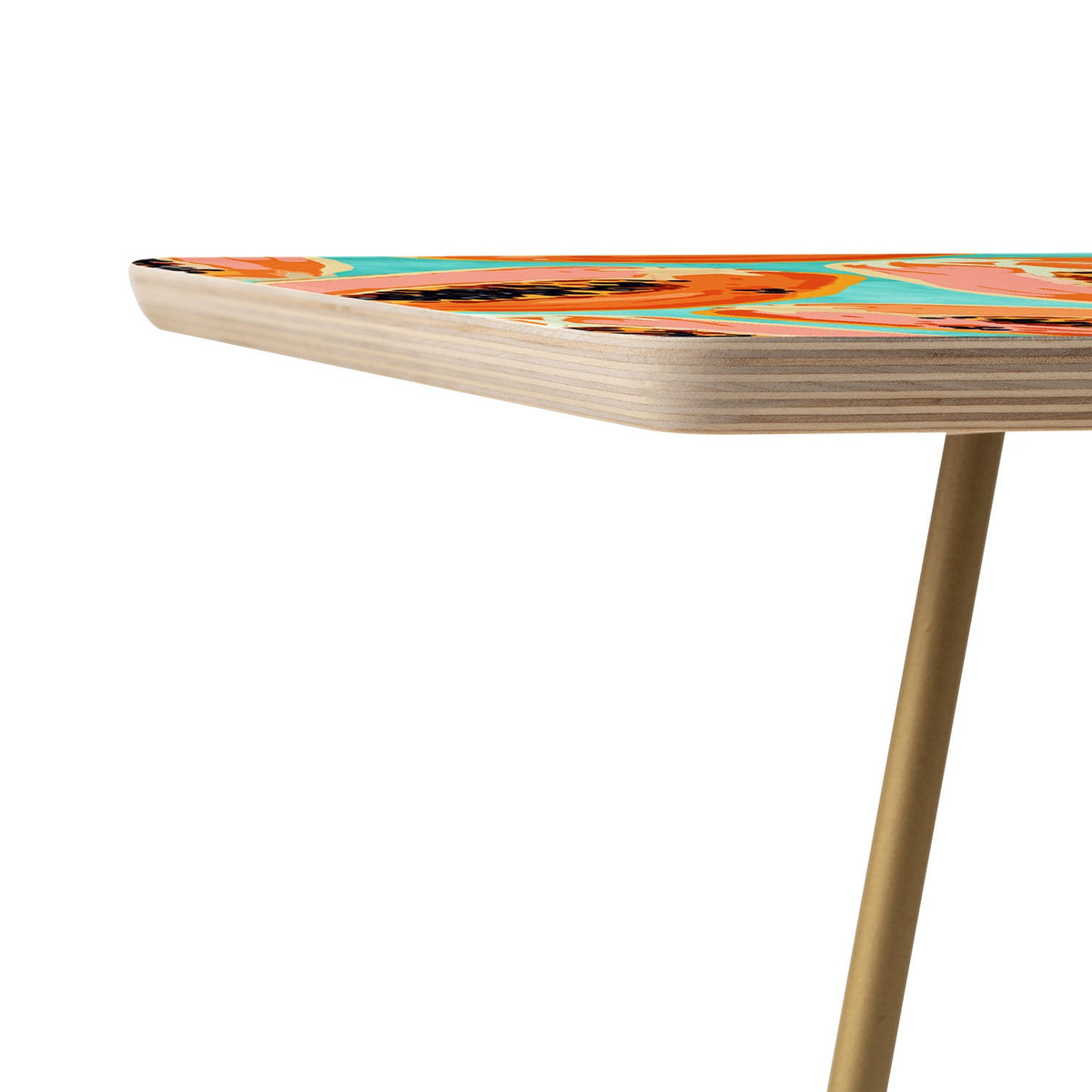83 Oranges Big Papaya Watercolor Painting Side Table