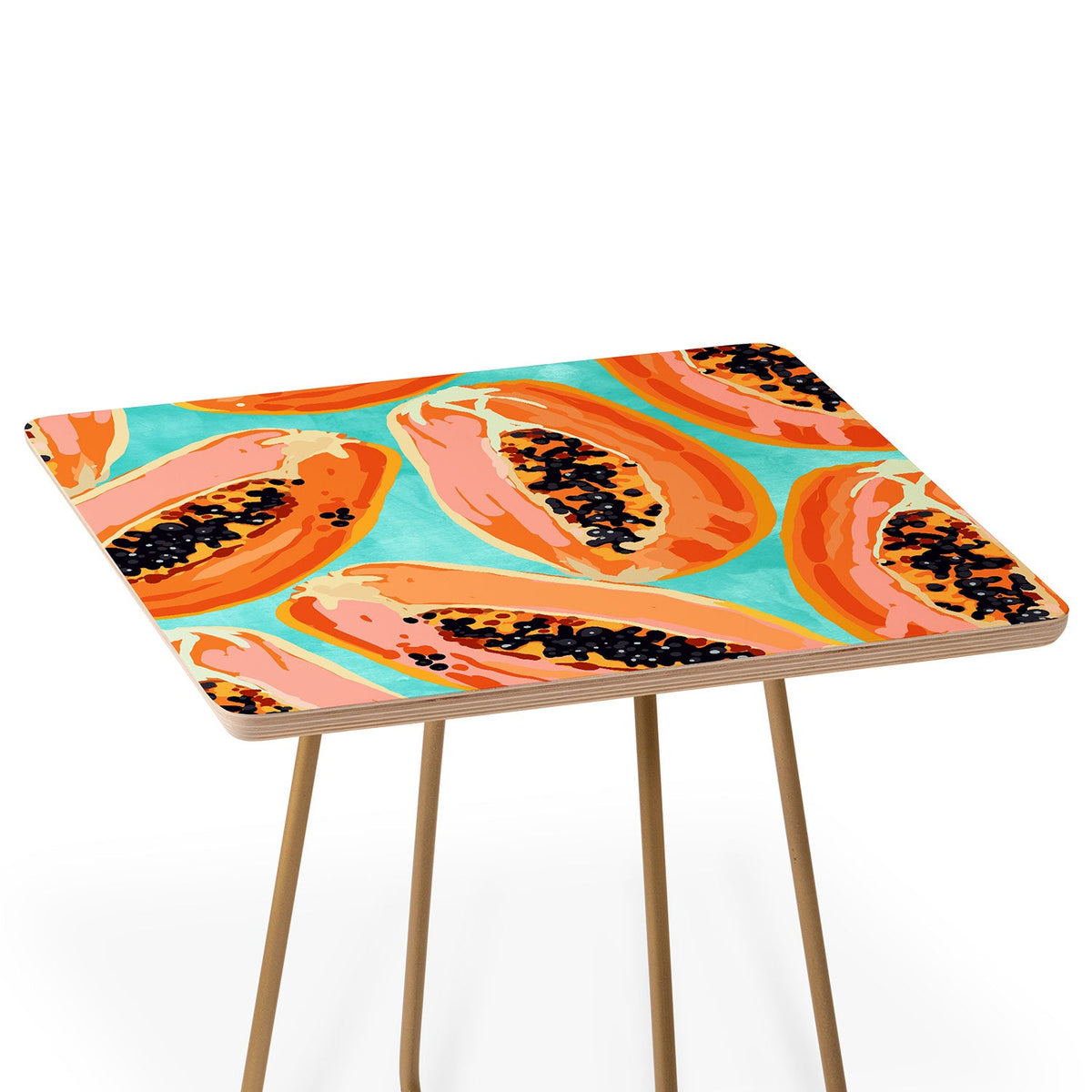 83 Oranges Big Papaya Watercolor Painting Side Table