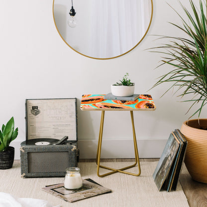 83 Oranges Big Papaya Watercolor Painting Side Table
