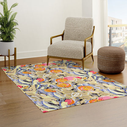 83 Oranges Blooms in The Butter Forest Area Rug