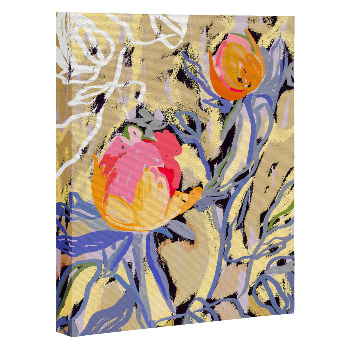83 Oranges Blooms in The Butter Forest Art Canvas