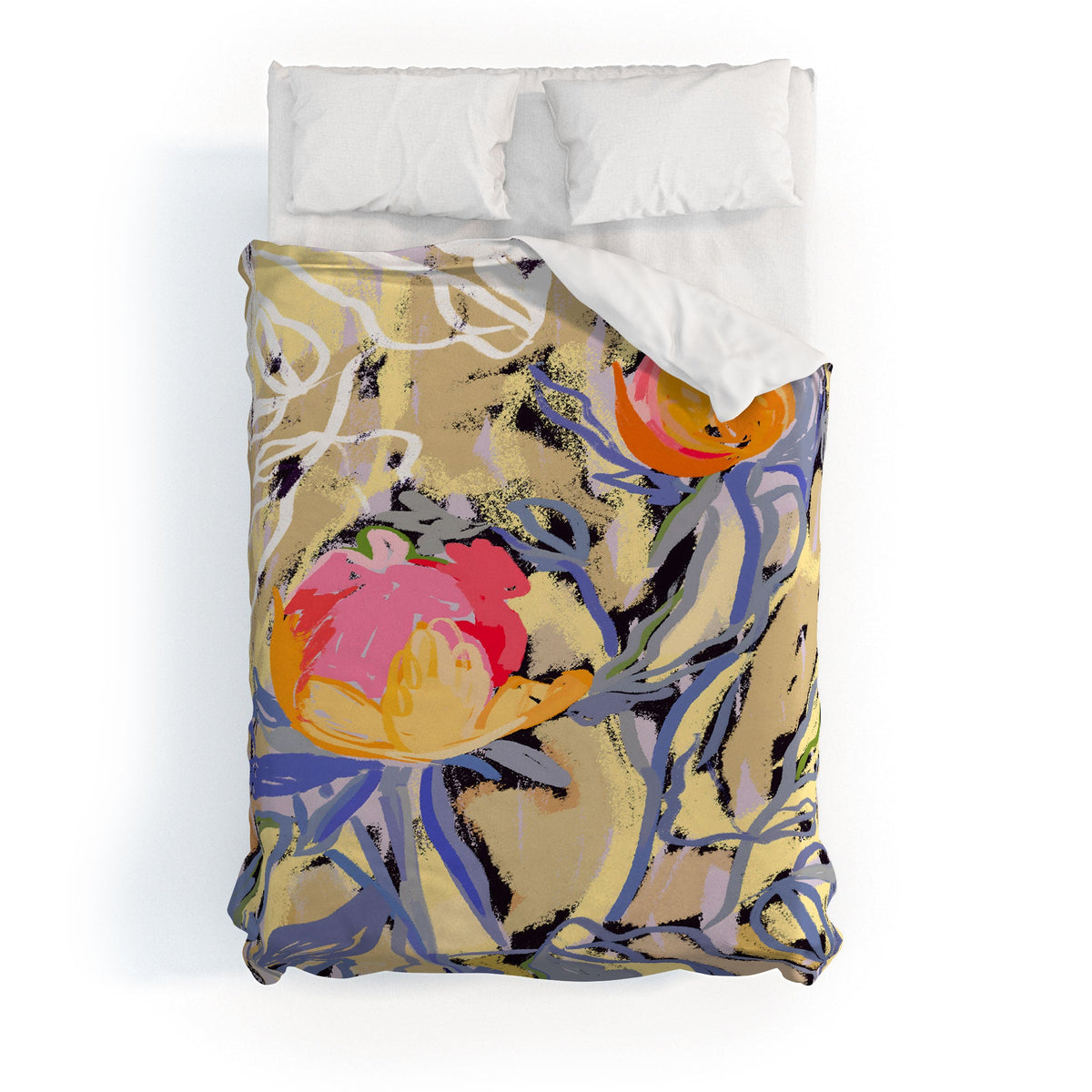 83 Oranges Blooms in The Butter Forest Duvet Cover