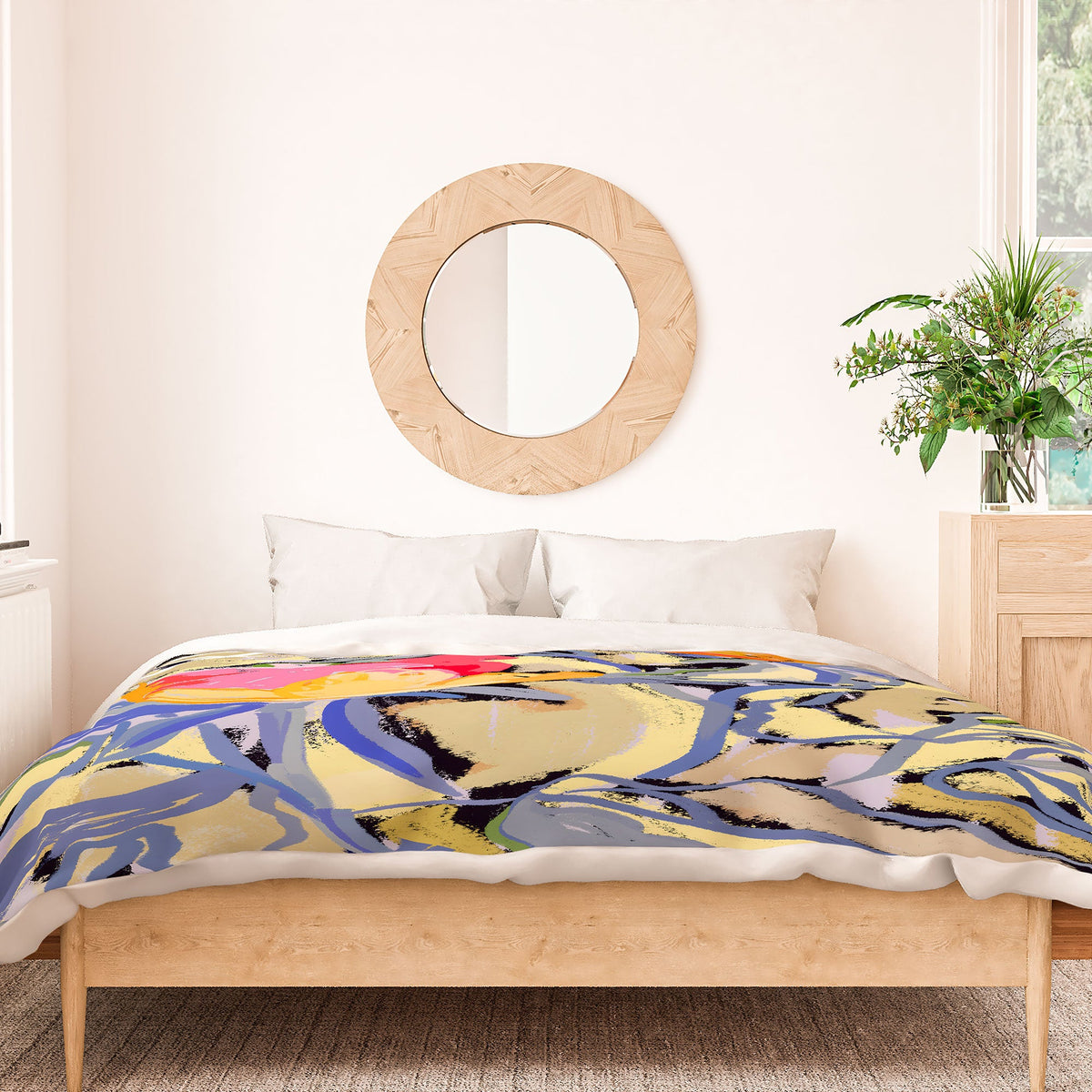 83 Oranges Blooms in The Butter Forest Duvet Cover