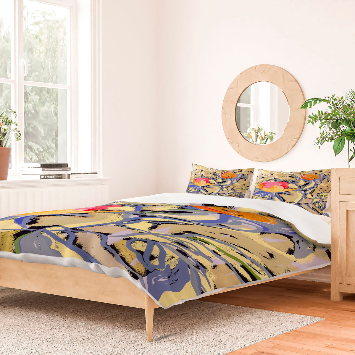 83 Oranges Blooms in The Butter Forest Duvet Cover
