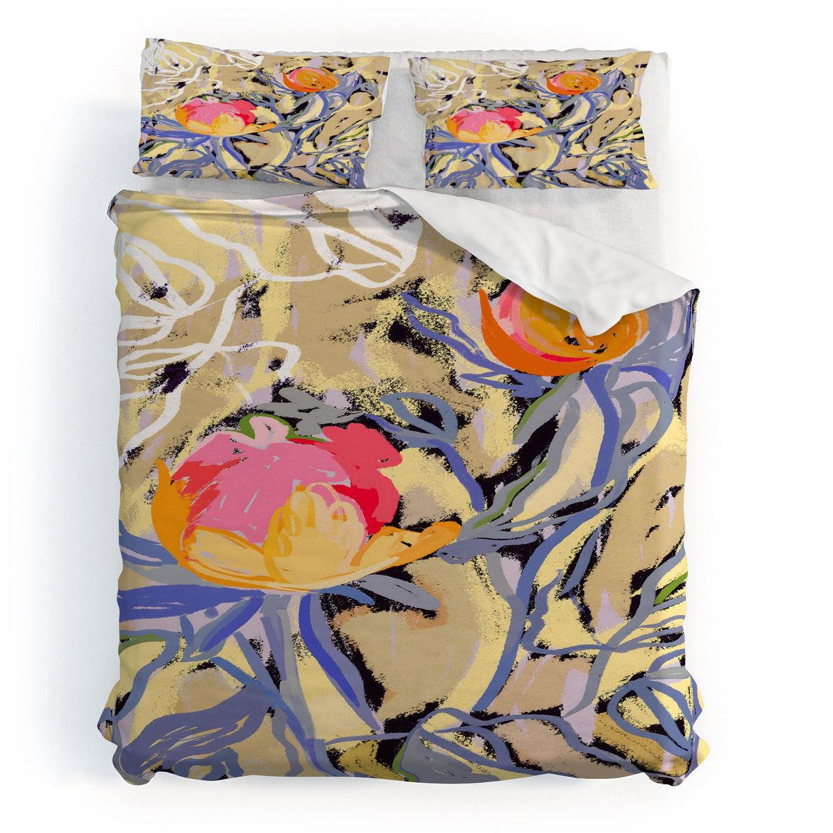 83 Oranges Blooms in The Butter Forest Duvet Cover