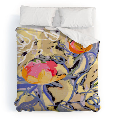 83 Oranges Blooms in The Butter Forest Duvet Cover