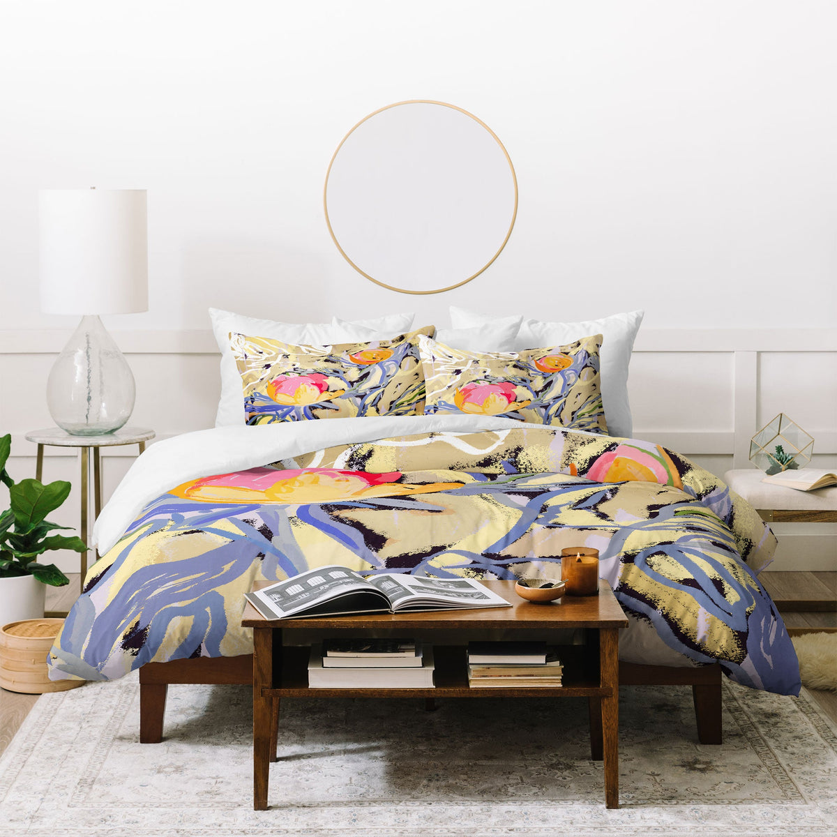 83 Oranges Blooms in The Butter Forest Duvet Cover