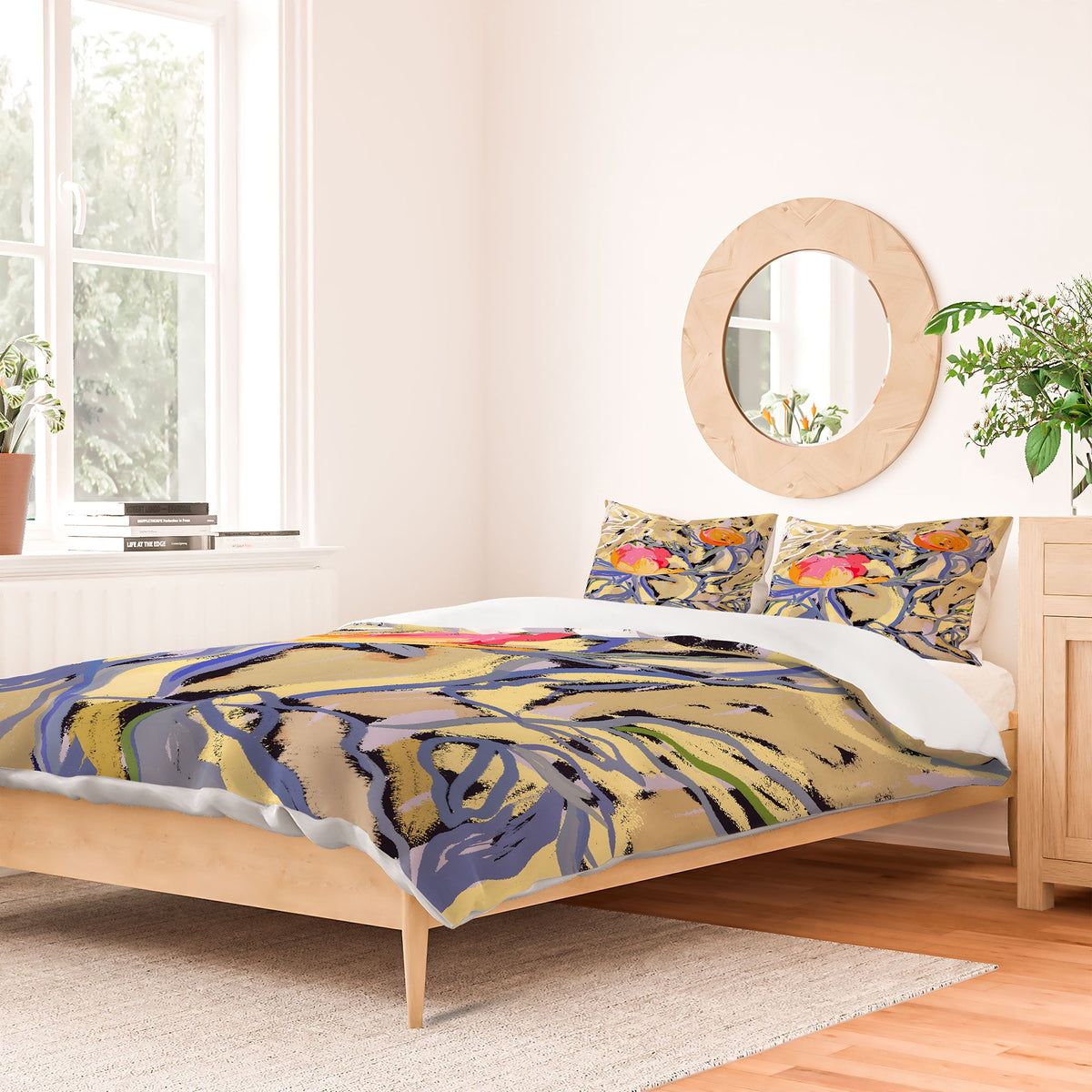 83 Oranges Blooms in The Butter Forest Duvet Cover