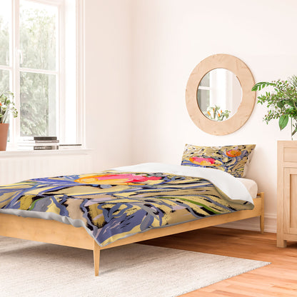 83 Oranges Blooms in The Butter Forest Duvet Cover