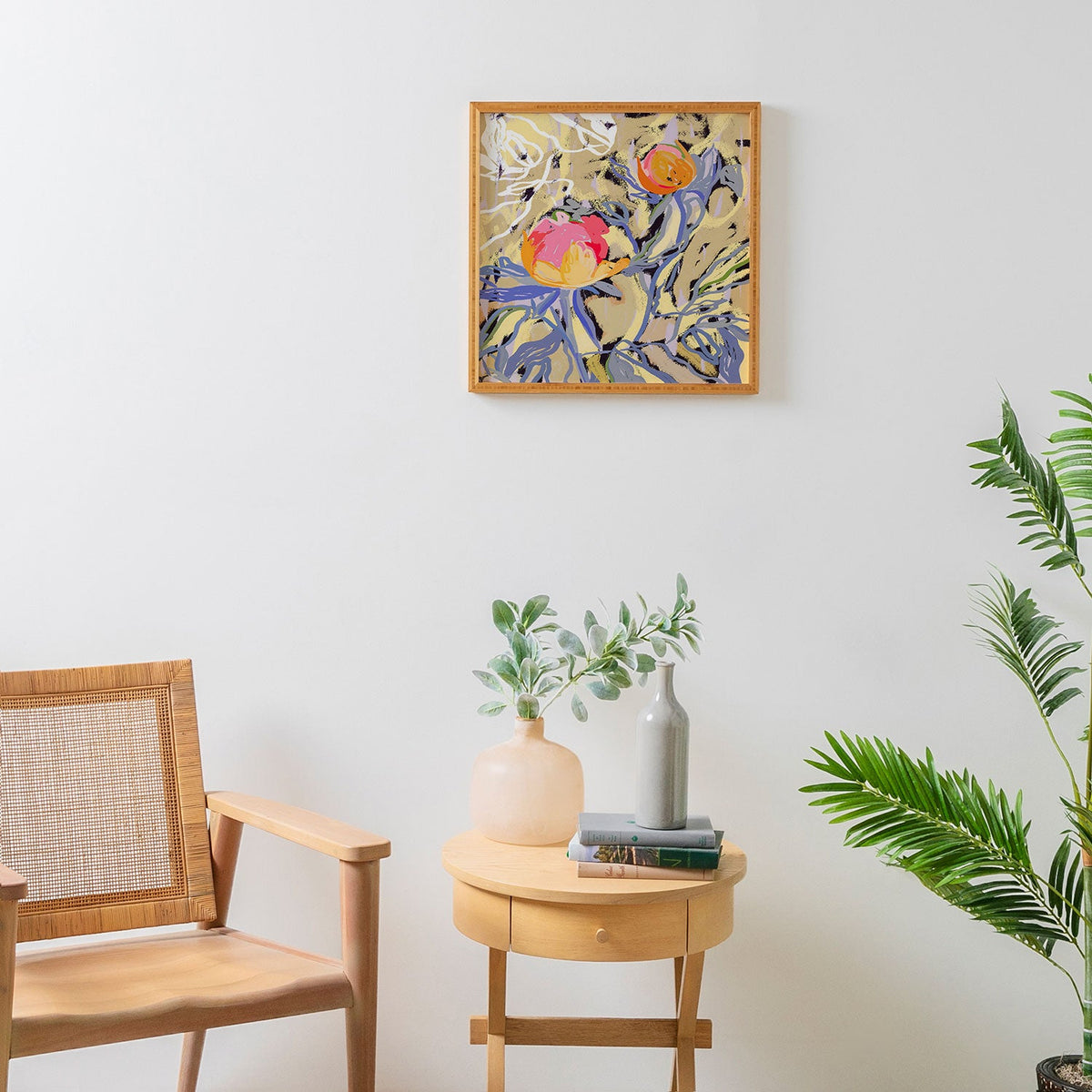 83 Oranges Blooms in The Butter Forest Framed Wall Art